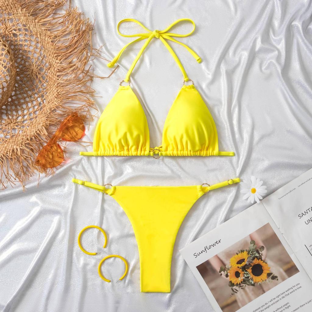 Costume da bagno bikini sexy da donna spezzato in stile europeo e americano 2025