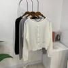 C S In The Room Love Letter Embroidery Cable Knit Long Sleeve Cardigan 3Color C