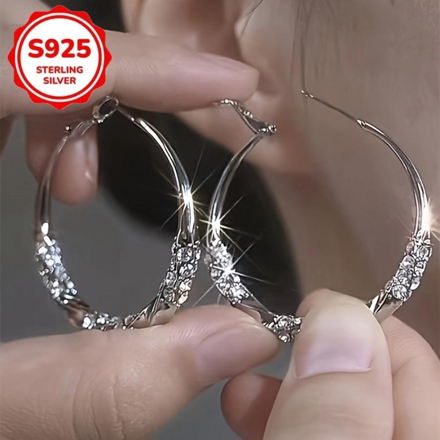 Boucles d'Oreilles Rondes Argent Sterling 925 pour Femmes - Design Rond Minimaliste, Esthétique de Couleur Froide, Accessoires Polyvalents pour le Quotidien et les Fêtes