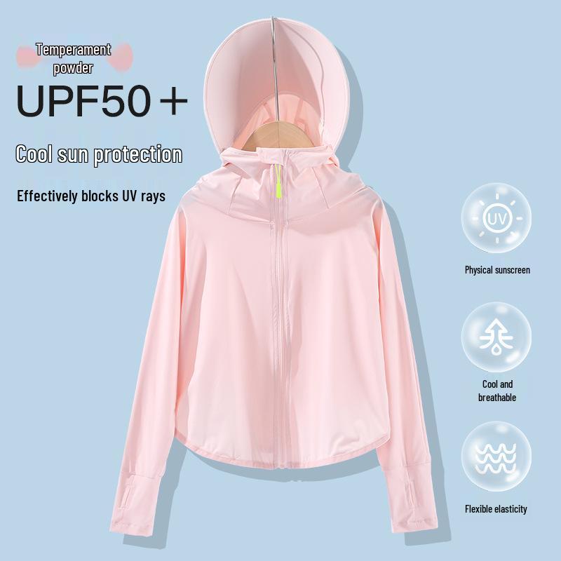UPF50+ Kids Sun Protection Hooded Summer Jacket - Lightweight, Breathable, Anti-UV, Ice Silk Fabric