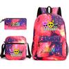 New rhythm box Sprunki music game schoolbag backpack pencil bag three-piece set student heat transfer backpack