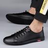 Fashion Minimalist White Leather Sneakers 2025 Trendy Skate Shoes Breathable Design  Non-Slip with Memory Foam Insole Plus Size 37-45