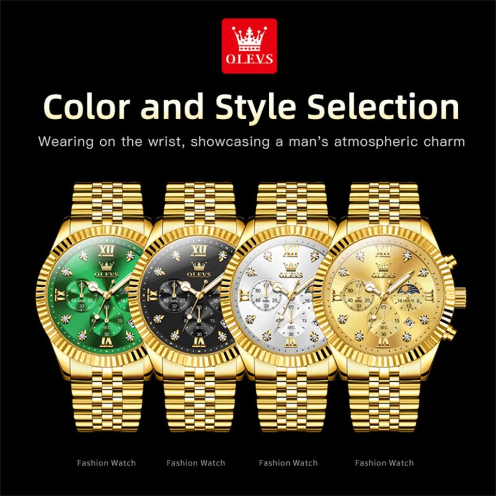 Fashion Quartz Watch Gift Stainless Steel Watchband Round-dial Wristwatch Calendar Luminous Small Second