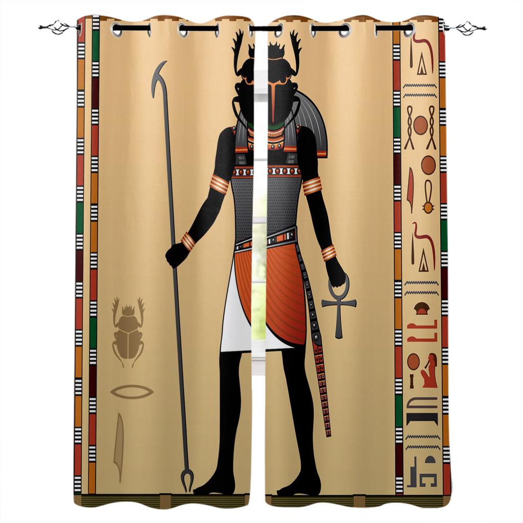 Curtain Ancient Egyptian God Of Wisdom Bedroom Kitchen Curtains Living Room Decoration Items Window Curtains for Living Room
