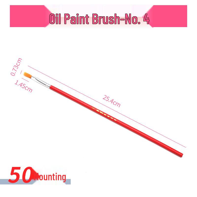 Nylon Flat Paintbrush Set for Oil, Gouache, Watercolor & Calligraphy