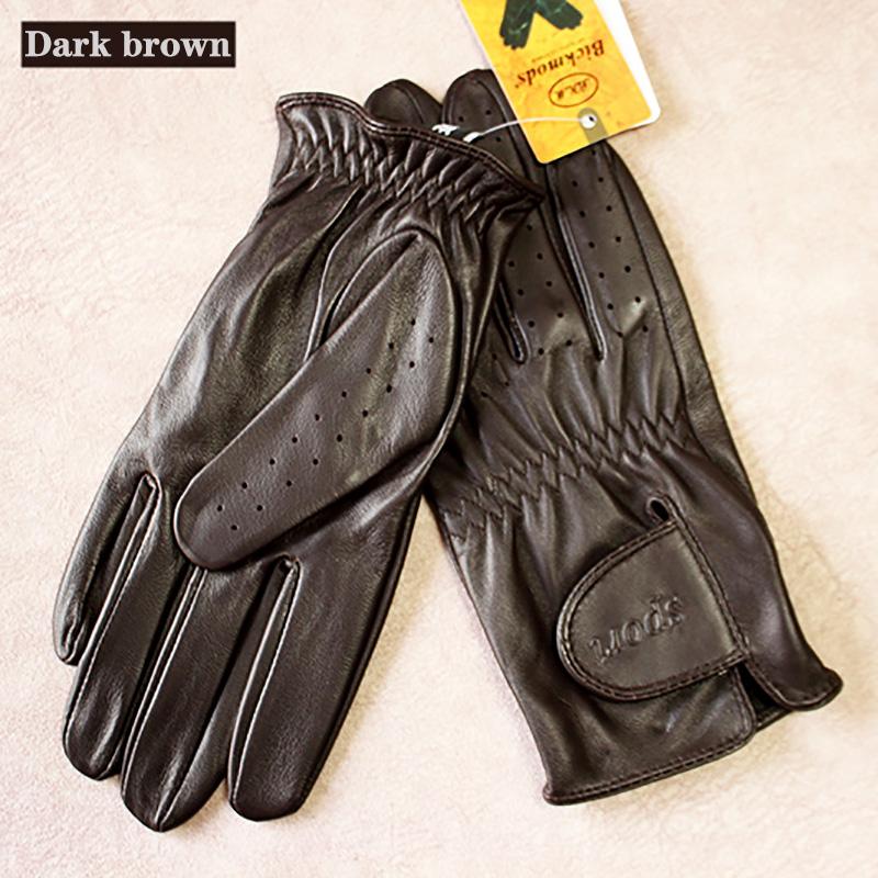 

Motorcycle Riding Touch Screen Sheepskin Gloves Men s Single Layer Leather Driver Gloves Golf New Perforated Breathable Thin 11