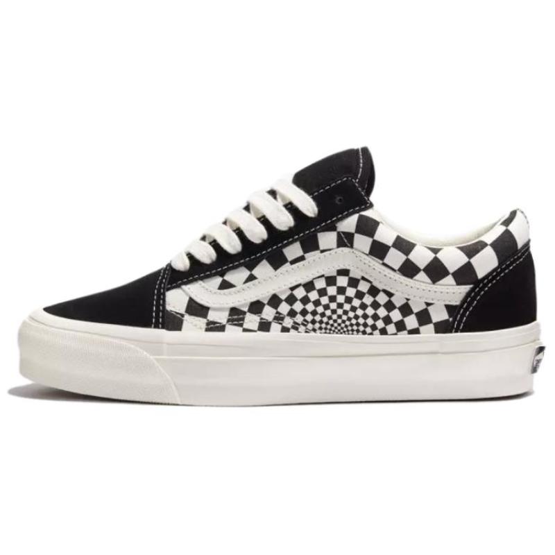 Vans Old Skool 'Radial Checkerboard Black Marshmallow' Sneakers VN000CY2T5O