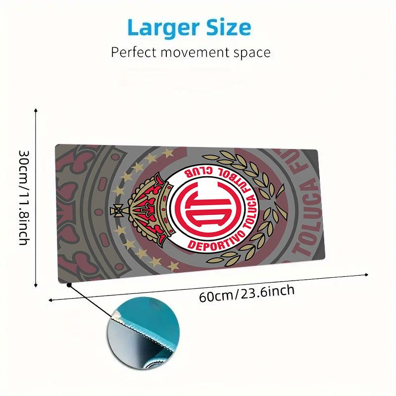 Toluca FC Mouse Pad, Large Gaming Desk Mat, Non-slip XXL Mousepad for Laptop & Tablet, Mini PC Playmat with Stitched Edges