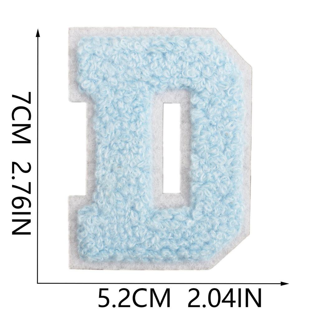 Roaring Sky 7cm Light Blue Chenille Embroidery Patch for Bags and Decor