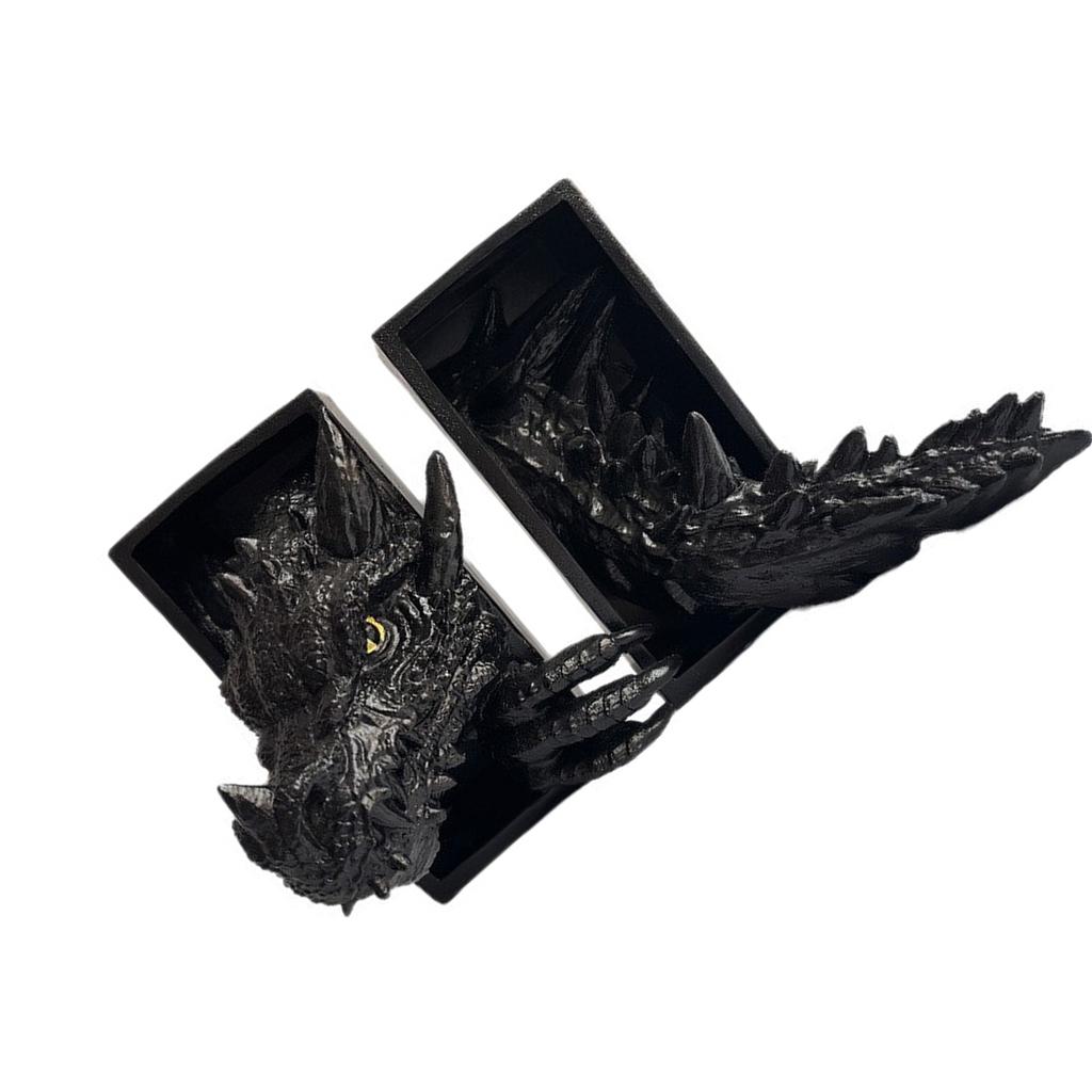 Dragon Bookshelf Decors Decorative Bookends Animal Statues Dragon Book Ends for Shelves Decors Unique Book Lover Gift