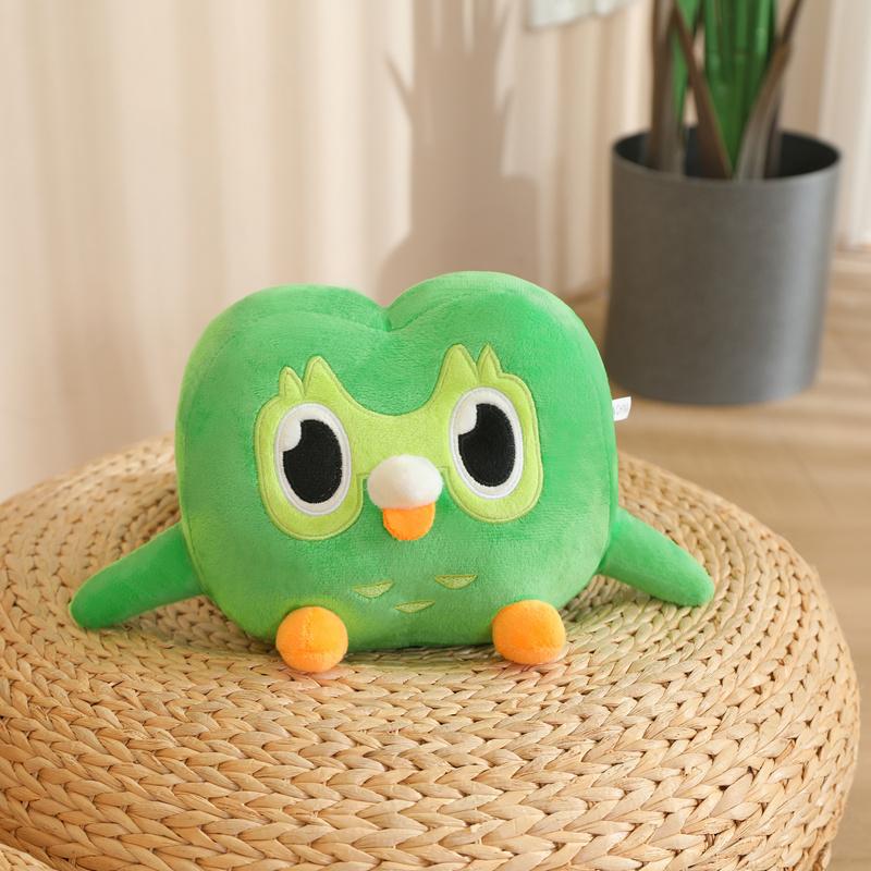 Cuscino Peluche Civetta Verde Carino Morbido Peluche Cartone Animato Cuscino Civetta Peluche Kawaii a Forma di Cuore per Divano Camera da Letto Decorazione Casa