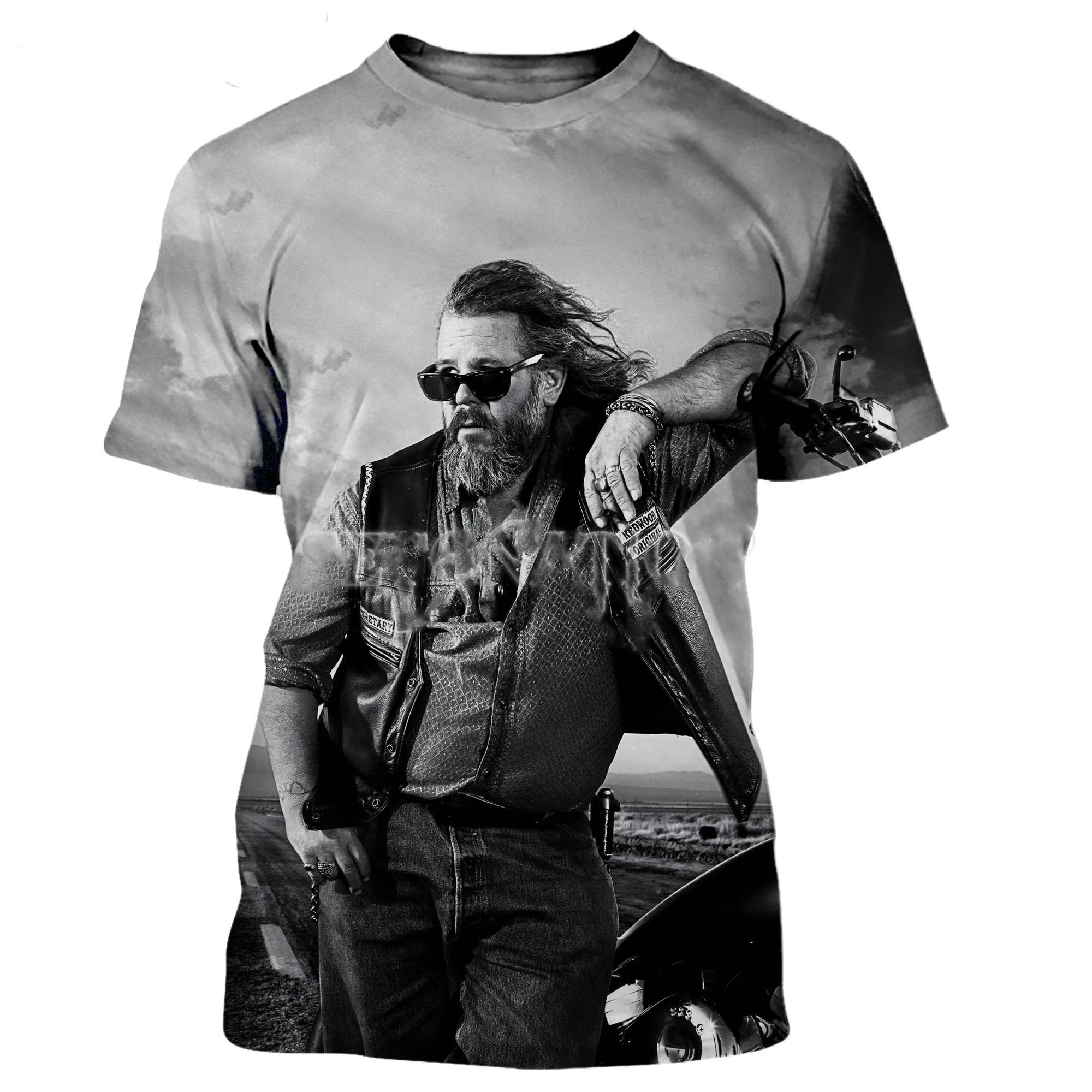 Sons of Anarchy Graphic T Shirts Gothic Vintage Oversized T Shirts 3D Summer Men Women Street Trend Fashion Short Sleeve T-shirt S