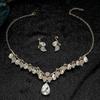 European & American Fashion Crystal Necklace & Earring Set - Bridal Wedding Jewelry for Women