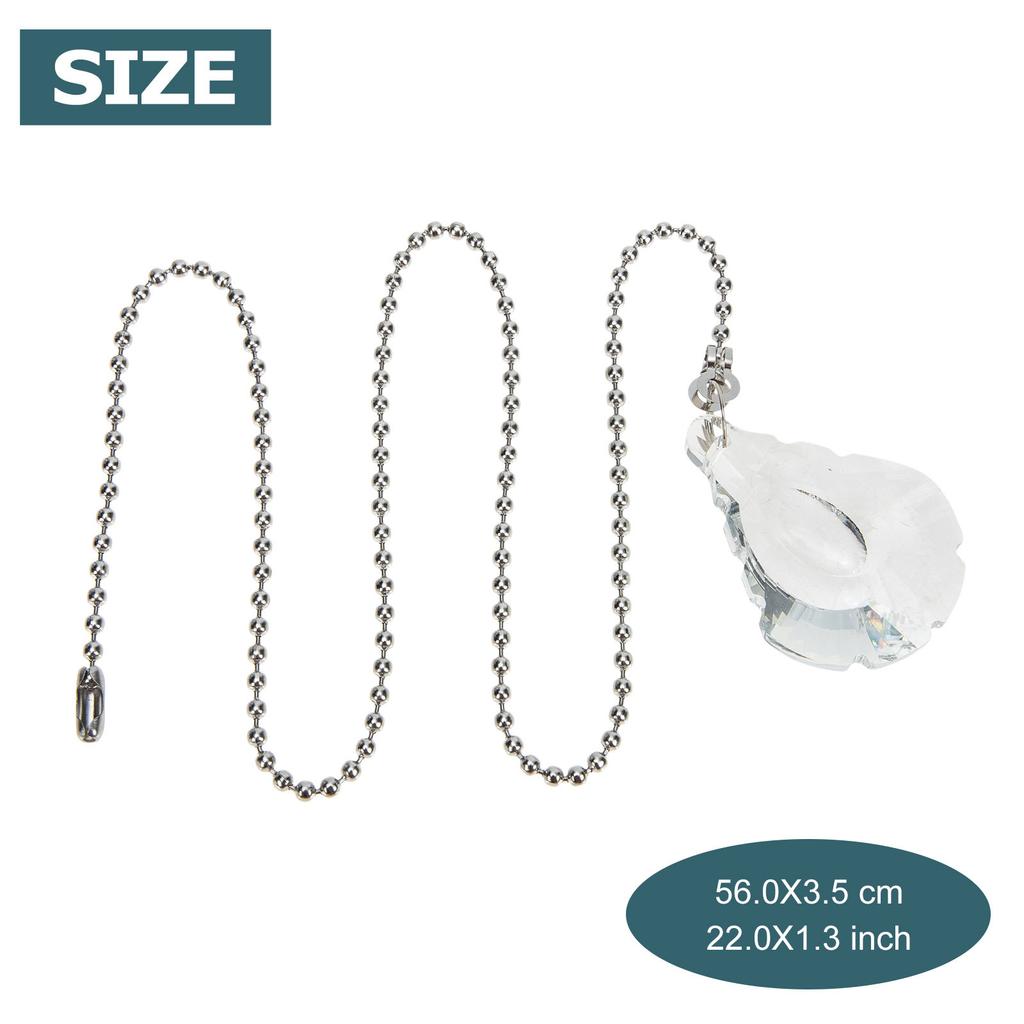 2Pcs Smooth Surface Transparent Bead Pull Chain for Fan Lamp Pendant Ceiling Decor Replacement Light Pulling Chain Lamp Parts