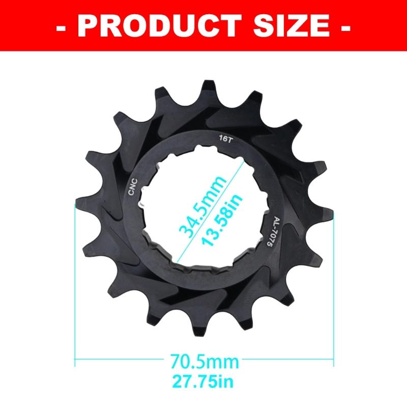16 fogas egysebességes fogaskerék Mountain Bike-hoz erős szerkezetű átalakítókészlet Könnyen felszerelhető