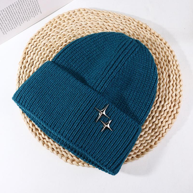 Autumn and Winter Korean Style Stars Versatile Big Head Circumference Showing Face Small Warm Ear Protection Hat Head Wool Hat