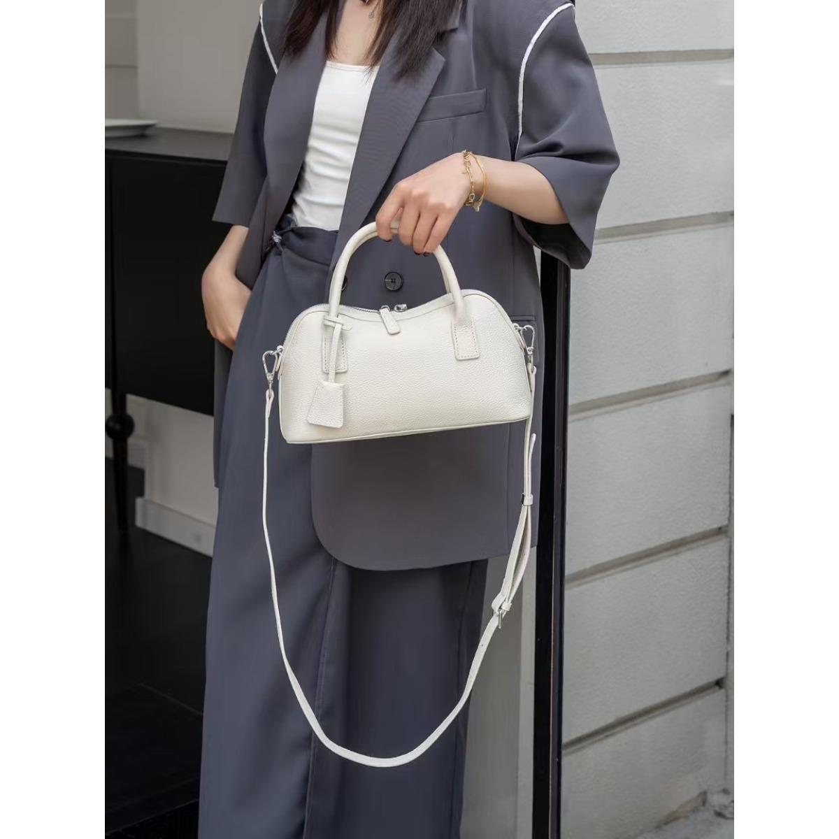 

Женская сумка через плечо из коровьей кожи, универсальная, для шопинга, большая вместимость, через плечо, женская модная, простая, практичная сумка из натуральной кожи белый