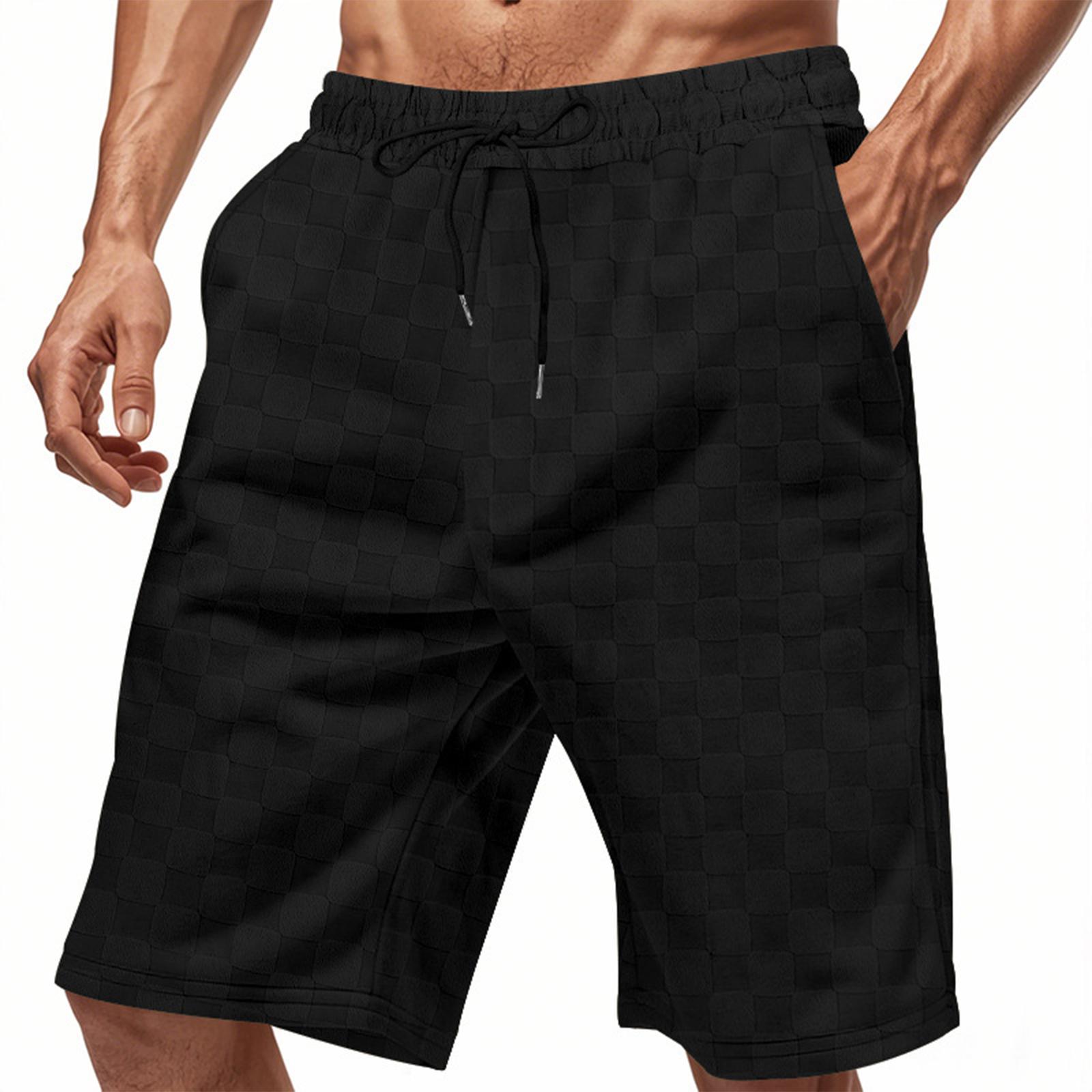 

Men s Leisure Exercise Loose Weaving Five Points Shorts XXXL чорний