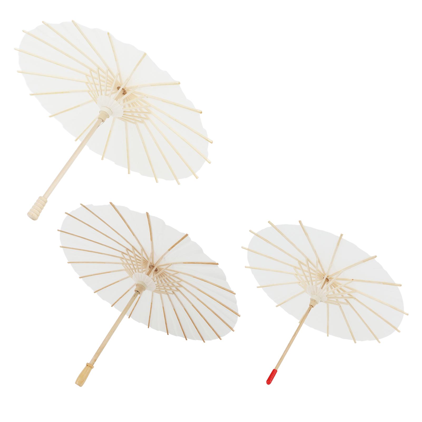 

3 шт. Зонт из белой бумаги 20 см 30 см 40 см Сделай сам Расписанный вручную китайский зонт с деревянной ручкой для фотореквизита Роль
