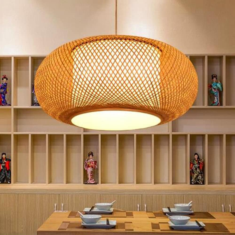 40/60CM Bamboo Pendant Light Natural Chandelier Ceiling Light Ceiling Lamp Bamboo Chandelier for Dining Room Tea Room Restaurant