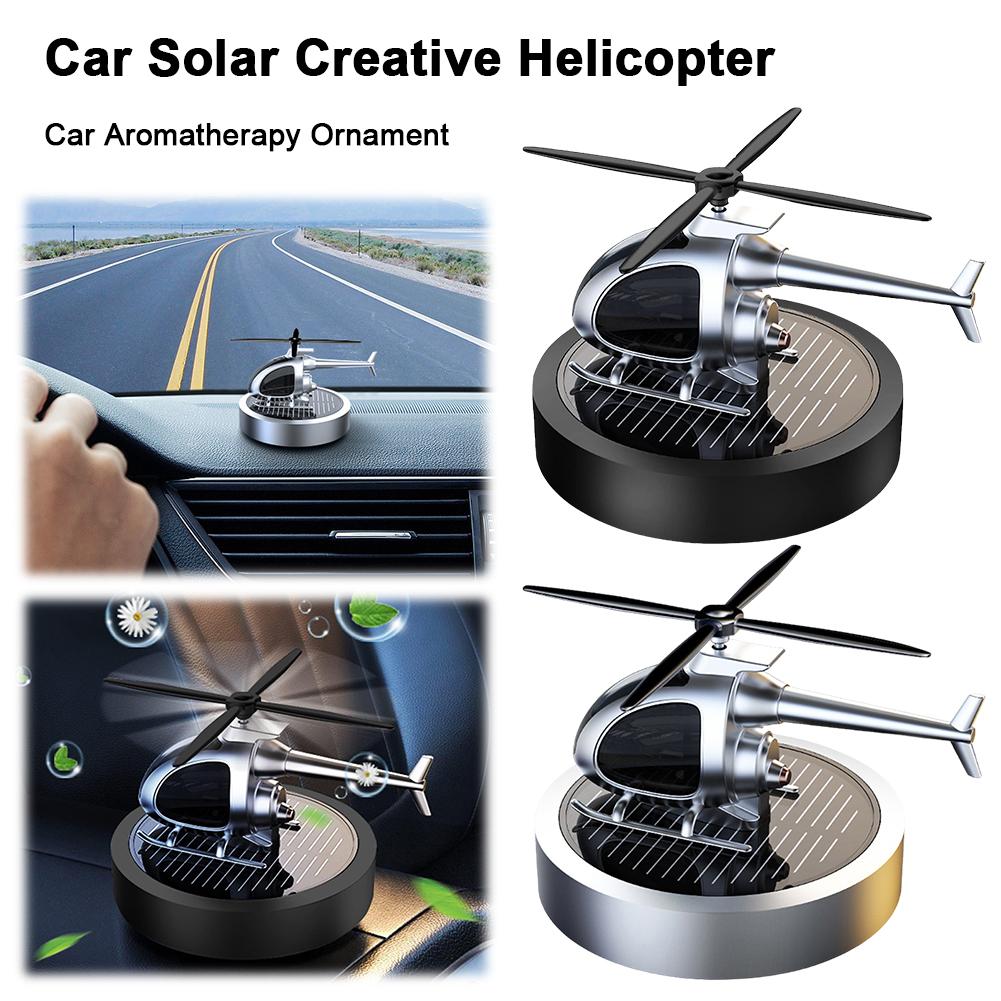 Solar Rotation Helicopter Car Air Freshener Odor Removal Aromatherapy Car Fragrance Diffuser Ornaments Car Interior Decoration