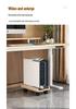 Movable Wooden Desktop Computer Chassis Tray with Wheels for Under-Desk Storage