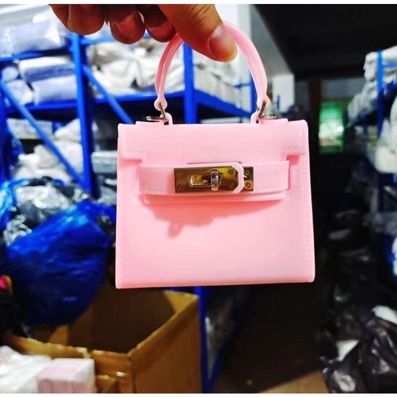 

New jelly bag cute mini bag lipstick bag versatile chain children s bag shoulder crossbody small bag рожевий