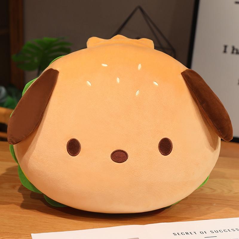 

50cm Capybara Puppy Dog Hamburger Pillow Stuffed Food Plush Cartoon Animal Round Cushion Back Support Sofa Chair Decor Gift 50cm