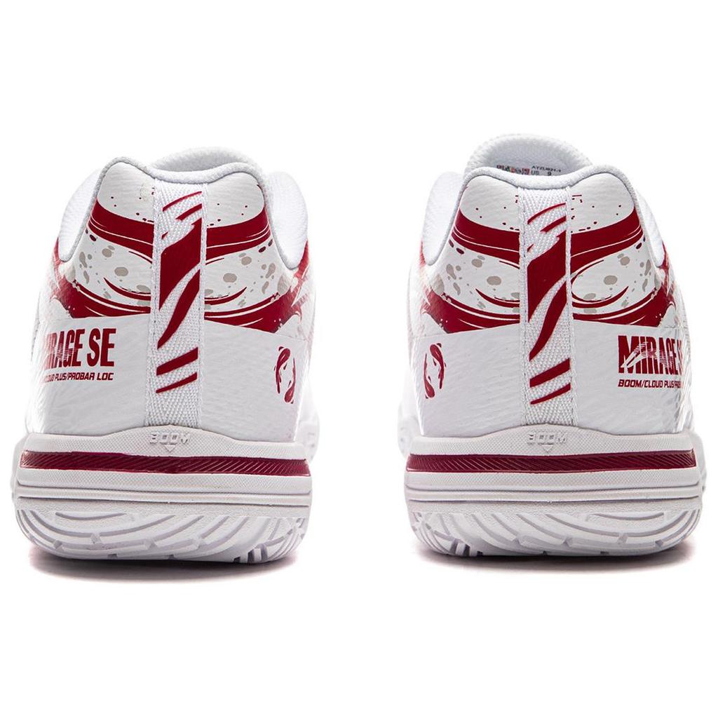 Li Ning Rubber Soft Comfortable Non-Slip Breathable Low-Top Badminton Shoes Unisex Shoes White Red AYZU021-1