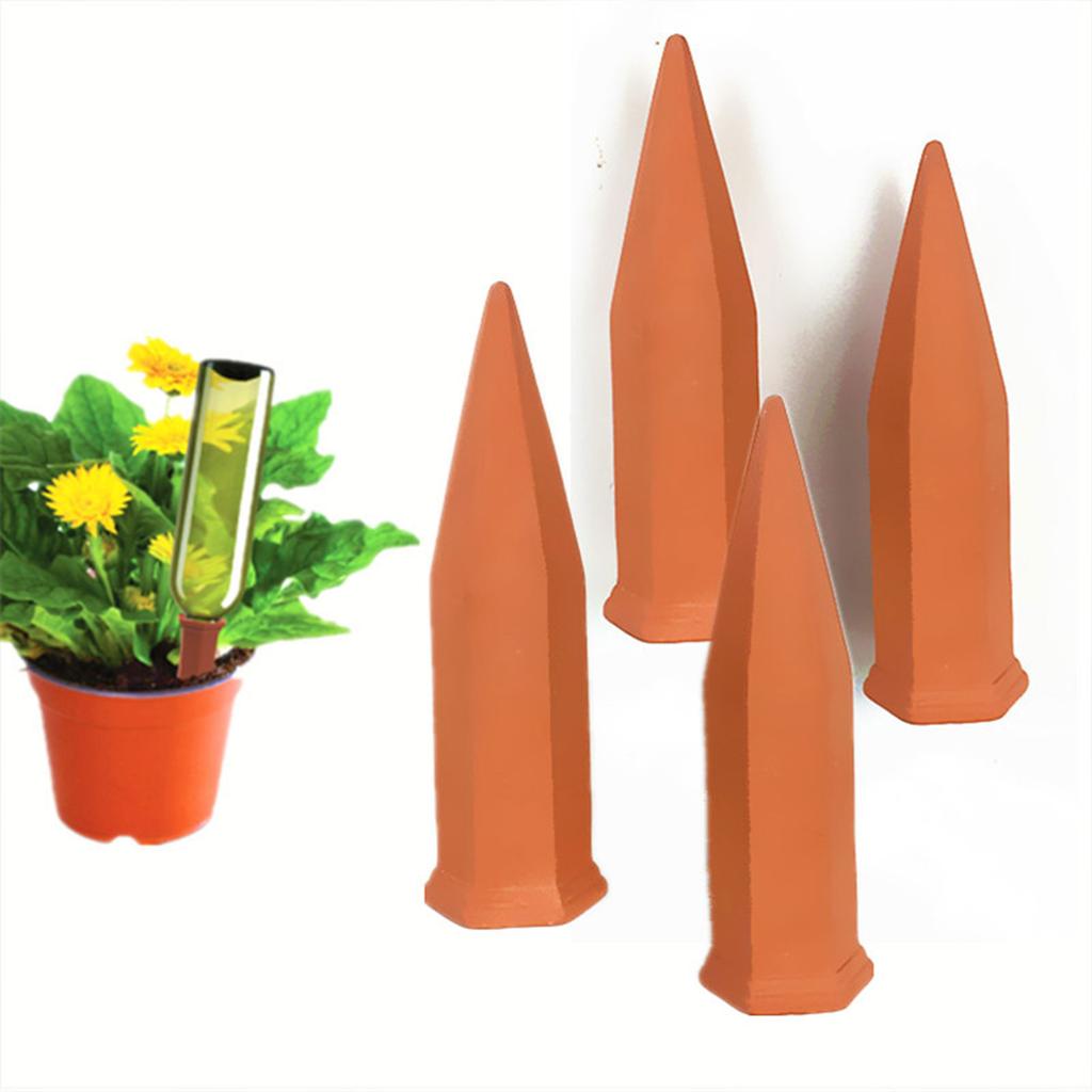 4pcs Terracotta Watering Spikes Automatic Self Watering Stakes Plant Watering Devices for Wine Bottles Recycled Bottles