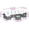 8 Piece Garden Sofa Set with Cushions Light Grey Poly Rattan