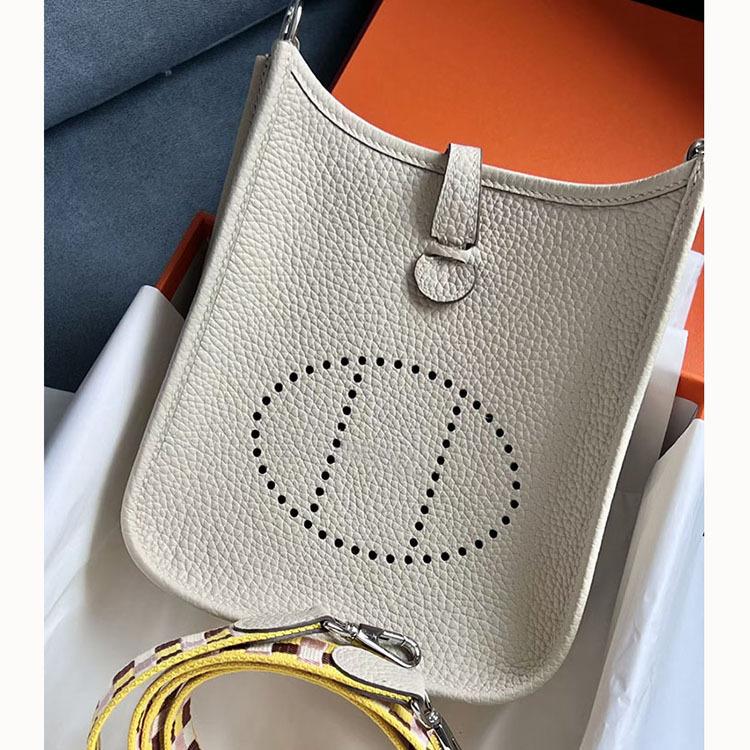 High End High Grade Voskovaná nit Vrchní vrstva TC Hovězí kůže Evelyn Dámská Jednoramenná Crossbody Kbelíková taška Lehký Luxus