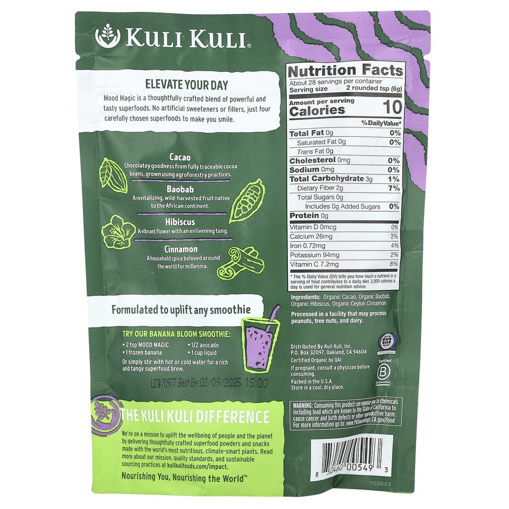 Mood Magic, Organic Uplifting Superfood Powder, 170G(6Oz)