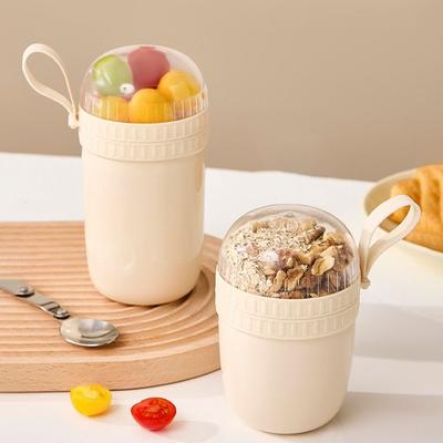 New 320ml/520ml Breakfast Cups Handheld Seal Salad Cup Reusable Leak Proof Oats Container for Oatmeal Cereal Nut Yogurt