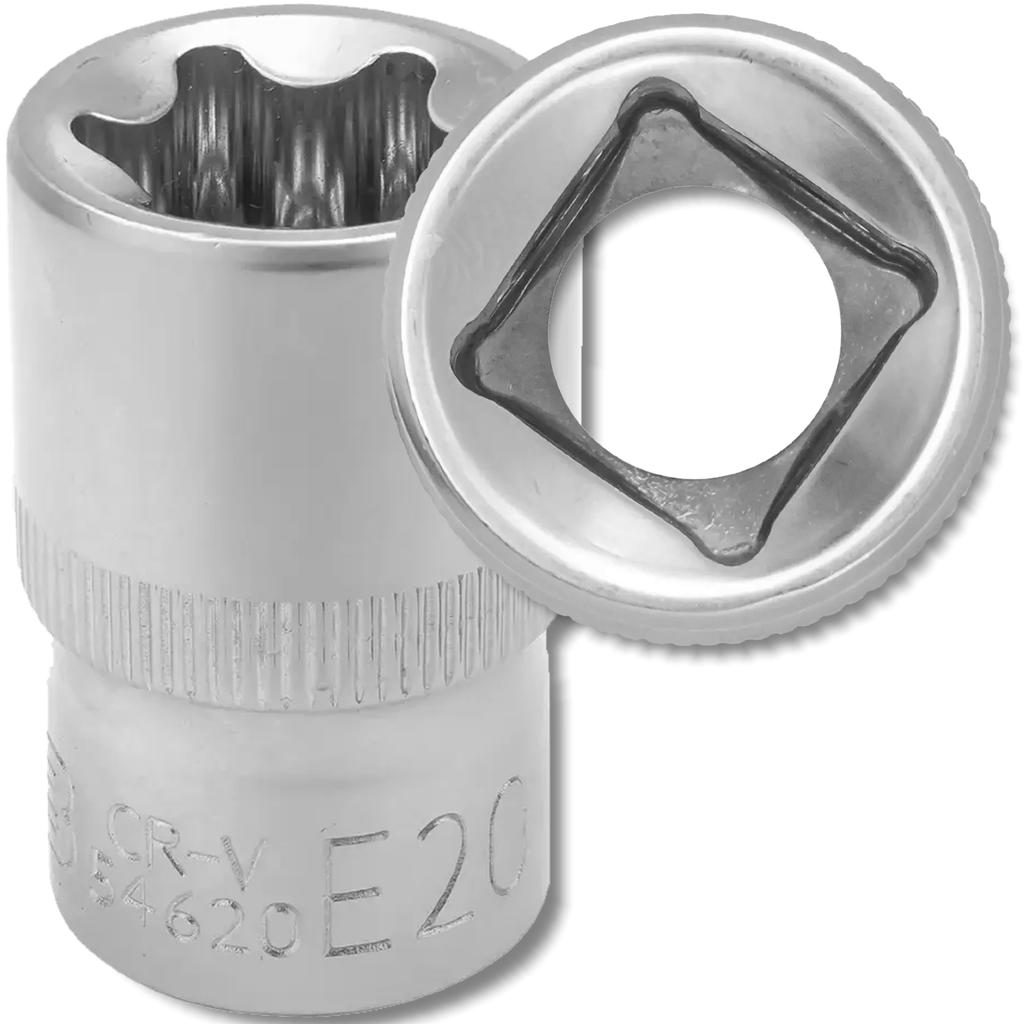 JCB Torx Socket 1/2" Cr-V E20 Socket Wrench