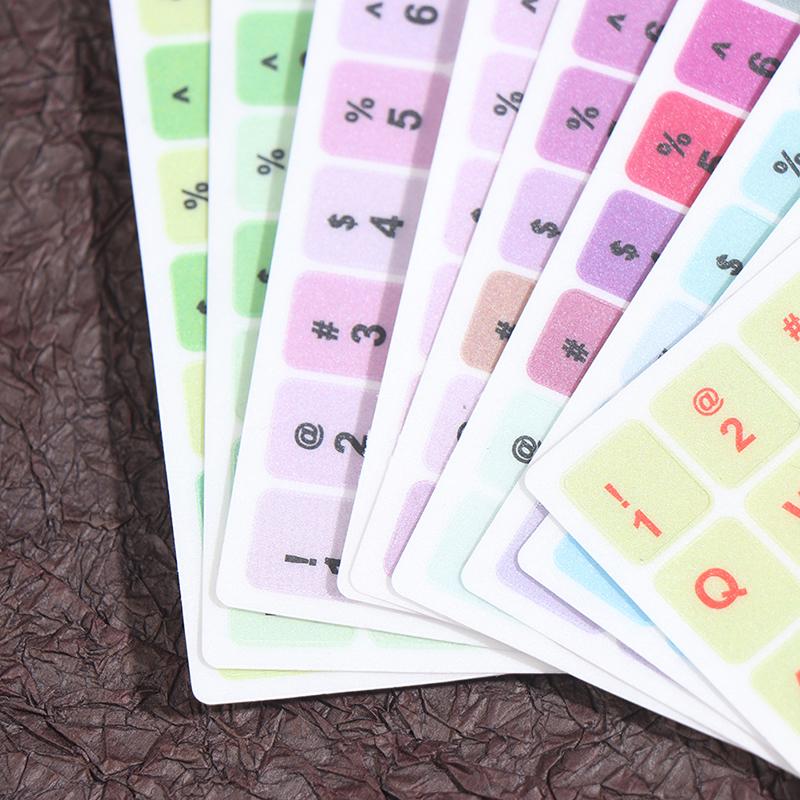 1Pc English Keyboard Sticker Makaron Color Key Sticker Desktop Computer Sticker