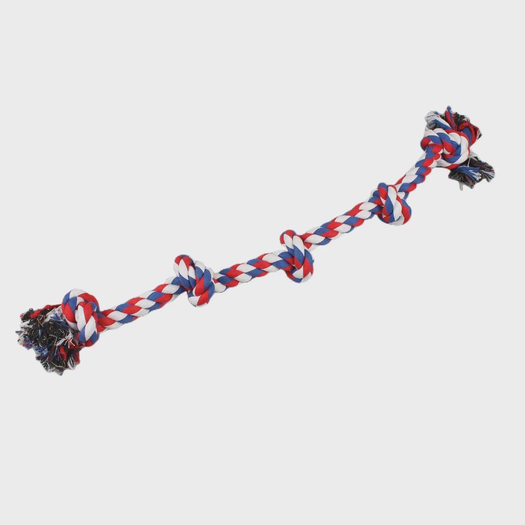 Durable Five-Knot Cotton Rope Chew Toy for Large Dogs