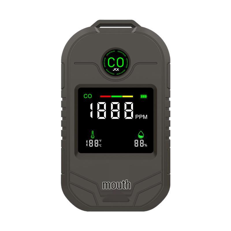 4-in-1 Portable CO Detector: Carbon Monoxide Alarm, Temperature & Humidity Monitor with Flashlight, Long-Lasting Battery