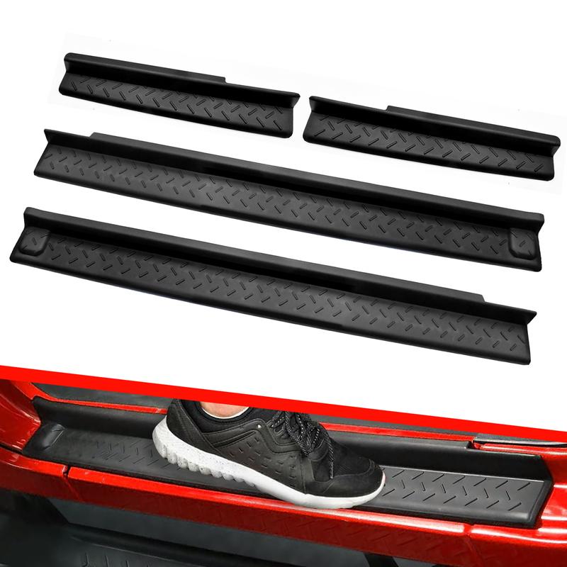 4pcs car door sill guard kit For 2007-2018 Jeep Wrangler JK car door sill stepping rubber protection accessories