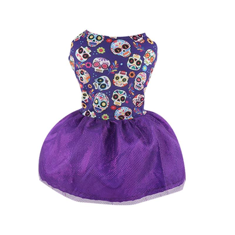 Halloween-Hundekleid mit Kürbismuster und Schleife, lustiger Rock, Chihuahua, Bichon, Hundekleider, Festival-Welpenkostüm, Haustier-Katzen-Hundekleidung