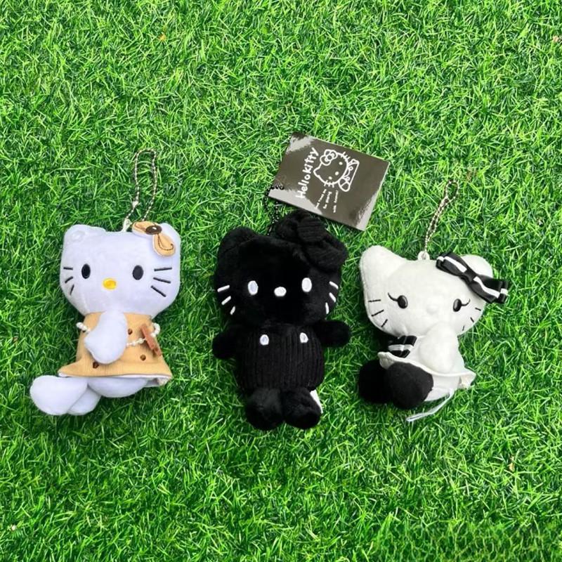 Niedlicher Hellokitty Plüsch Rucksack Schlüsselanhänger Anhänger Puppe Schwarz und Weiß Schleife Kitty