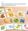 Montessori Holz Tier Buchstaben Puzzle: Lernspielzeug für das frühe Englischlernen von Kindern