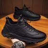 Men's Waterproof Casual Sneakers Low Top Breathable PU Leather Slip-Resistant Dad Shoes for Outdoor Walking Sneakers