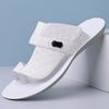 TUINANLE Men’s Minimalist and Stylish Summer Casual Flat Sandals – Slip-on Genuine Leather Sandals Suitable for Indoor and Outdoor Use
