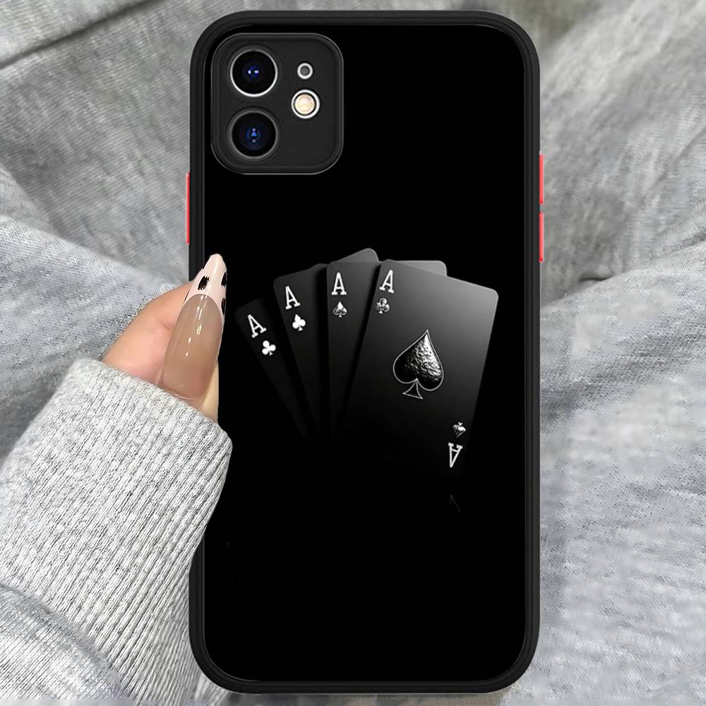 Poker Pattern Game Phone Case For IPhone 13 12 X XS MAX Pro Max 16 15 11 14 Pro Max Shockproof Matte Cover