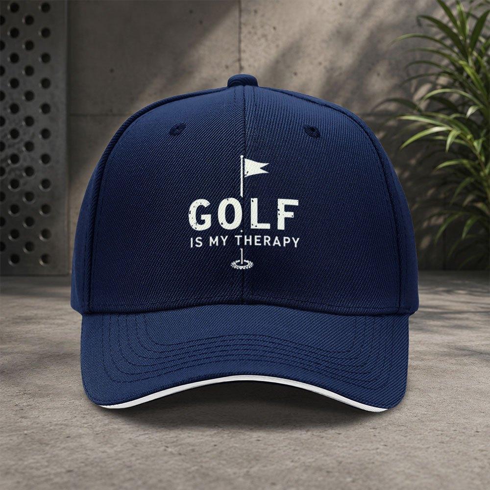 GolfThemed Adjustable Baseball Cap for Unisex Women Lightweight Duckbill Hat with Toggle Closure Hand Washable
