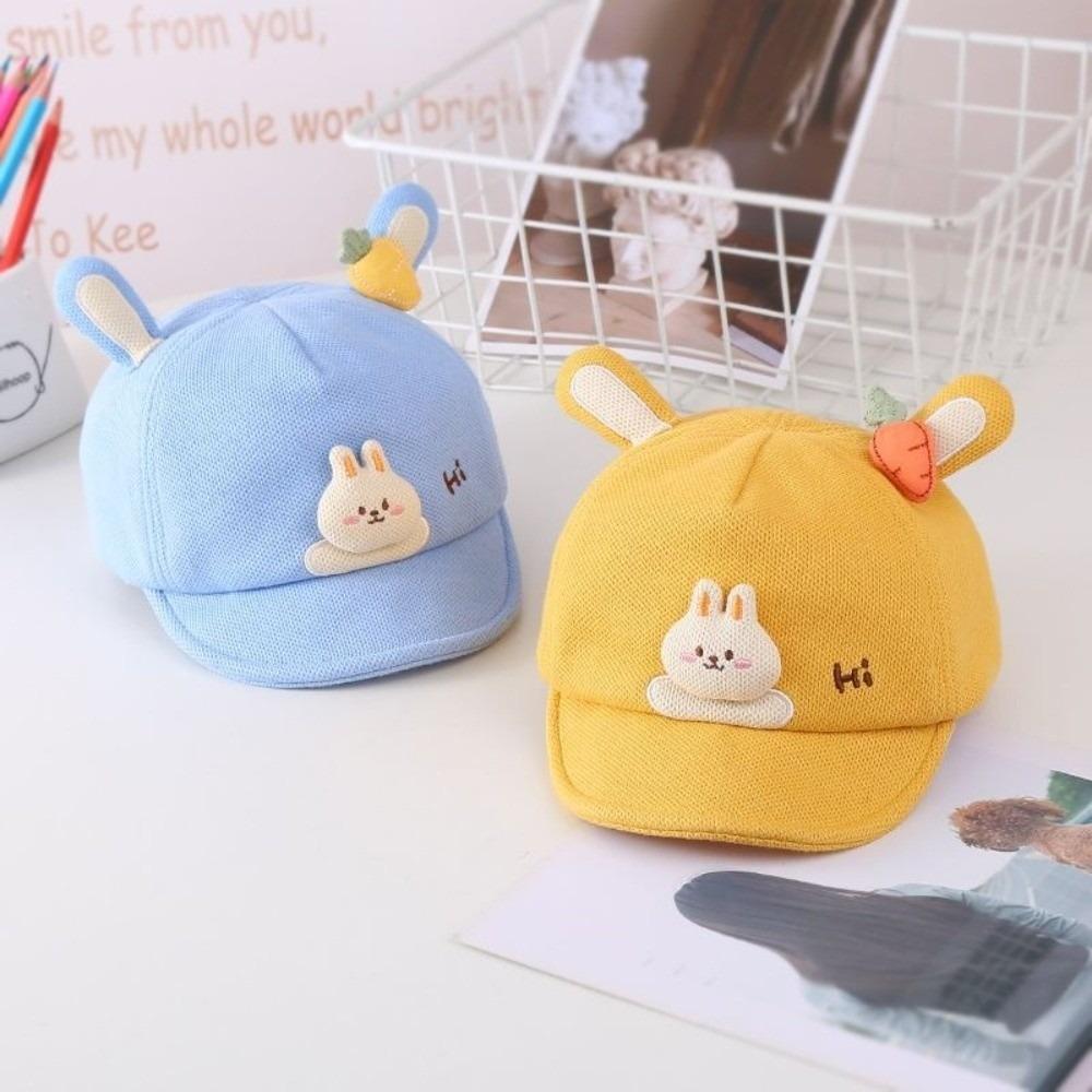 Cartoon Rabbit Ears Baby Baseball Cap Soft Brim Sunshade Visors Cartoon Peaked Hat  Boys Girls Kids