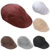 Hat Comfortable Solid Color Flax Breathable Peaked Cap for Daily Life