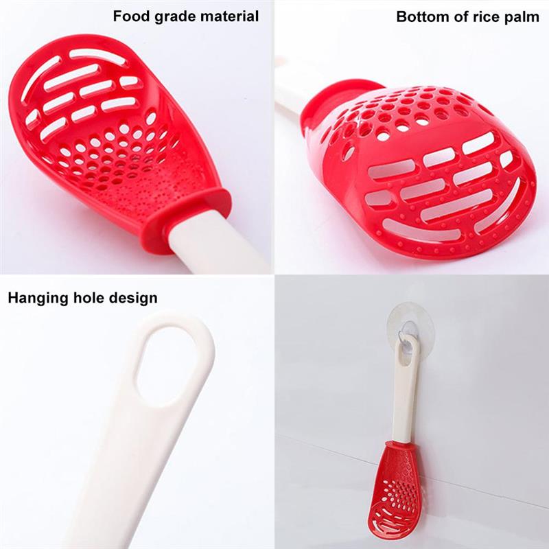 Strainer Scoop Multifunctional Heat-resistant Hanging Hole Innovative Potato Garlic Press Colander Spoon for Kitchen Cooking