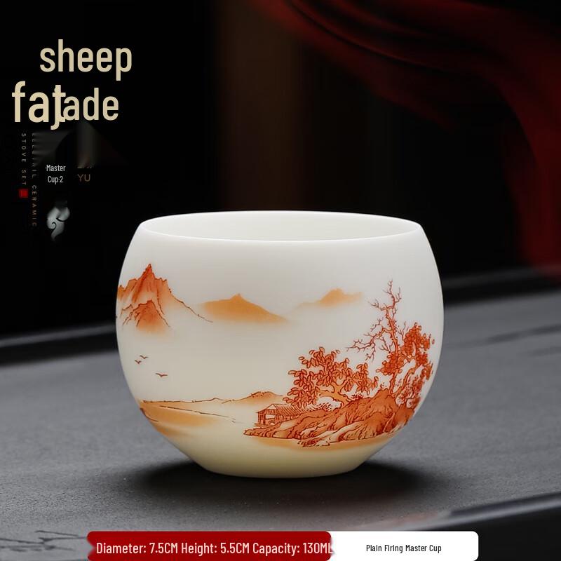 Jialang Ceramic A Thousand Li of Rivers and Mountains Tea Cups (Set of 2)